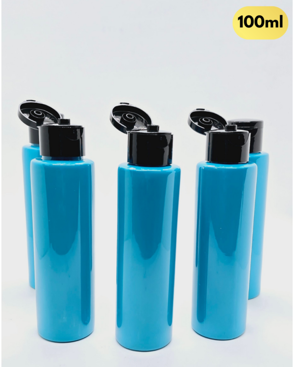 100ml Strong Blue Bottle with Black Flip-Top Cap