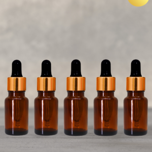 5ml Amber Dropper Bottle with Gold Cap and Black Rubber