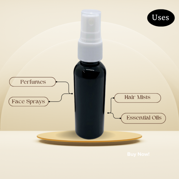 50ml Black Bottle with White Spray Cap