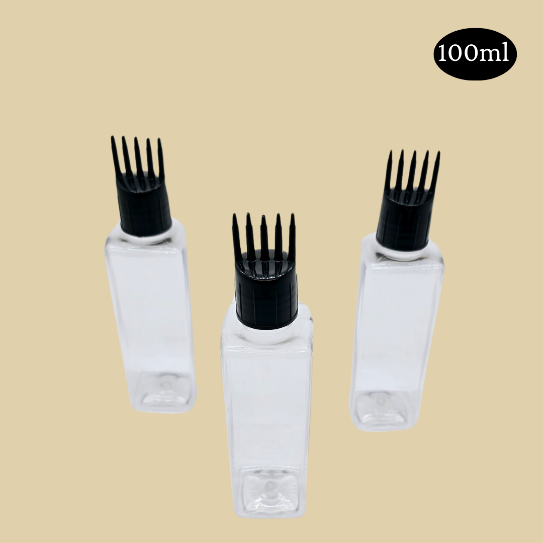 100ml Square Bottle With Comb Cap