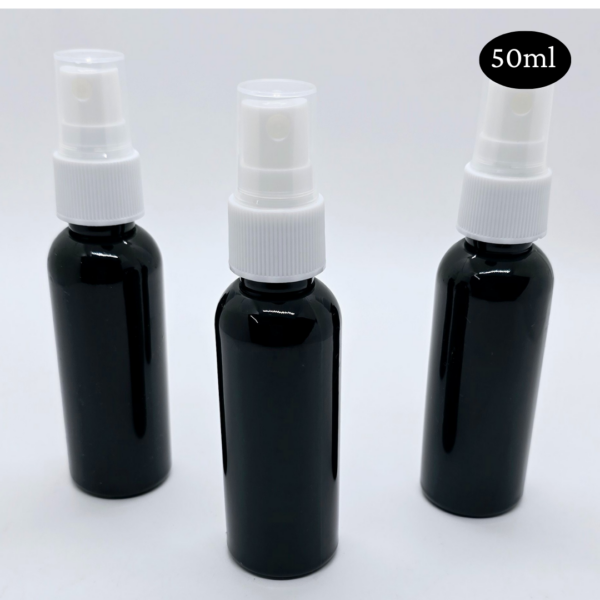 50ml Black Bottle with White Spray Cap